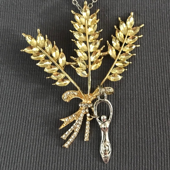 “Demeter: Goddess of the Harvest” Ceres Greek Mythology Handmade Necklace, Wheat - Picture 4 of 16